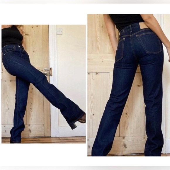 Rag & Bone Dark Blue High-Rise Bootcut Jeans - Picture 1 of 5